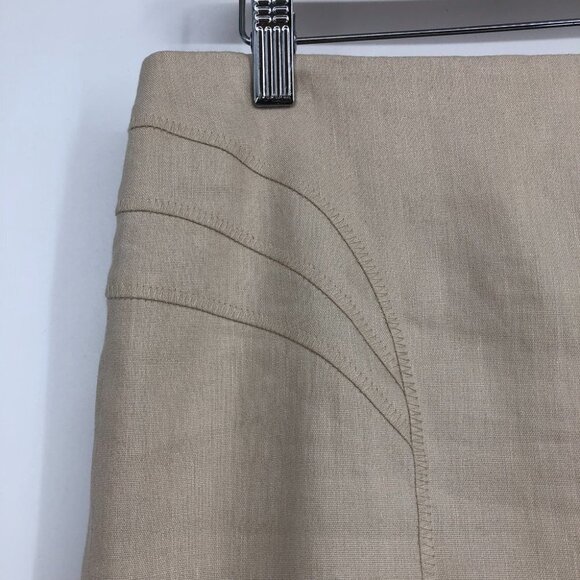 Bebe Linen Fit and Flare Hi Lo pencil skirt in Creme / Parchment shade size 6 - Picture 4 of 16